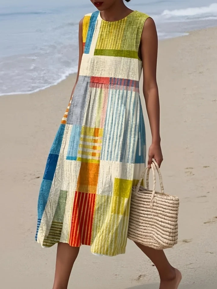 Eva | Elegant Art Midi Dress