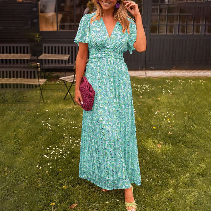 Emily | Classic V-Neck Floral Dress