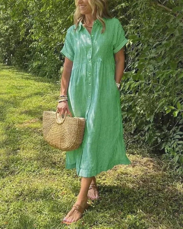 Maggie | Casual Stripe Midi Dress